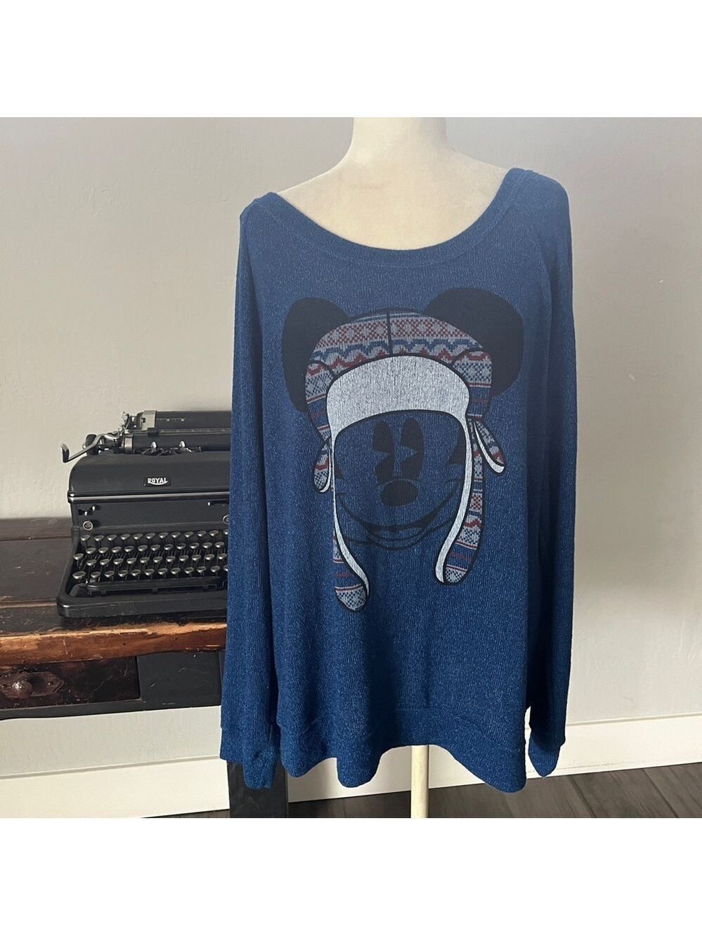 Disney Parks Mickey Mouse Blue
Winter Hat Sweater - Size 3X